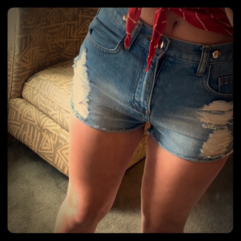 Forever 21 distressed denim shorts